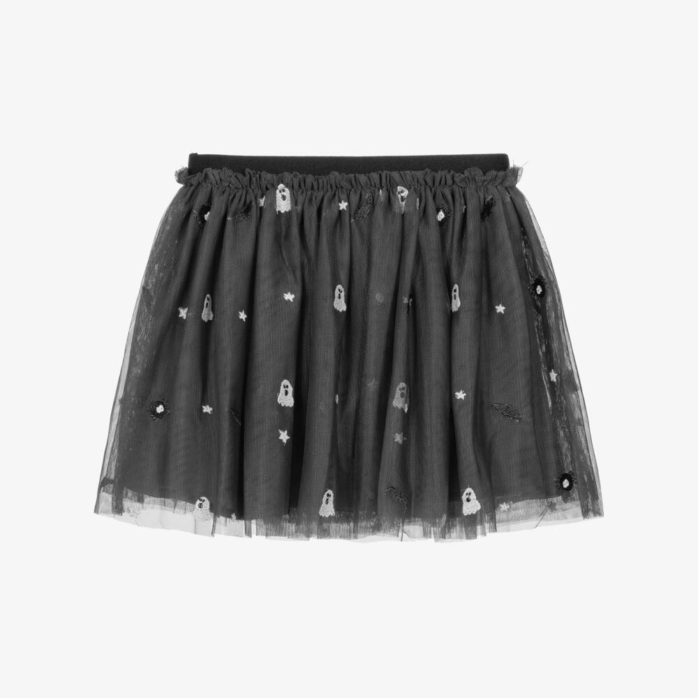 Stella McCartney Kids-Girls Black Tulle Halloween Skirt | Childrensalon