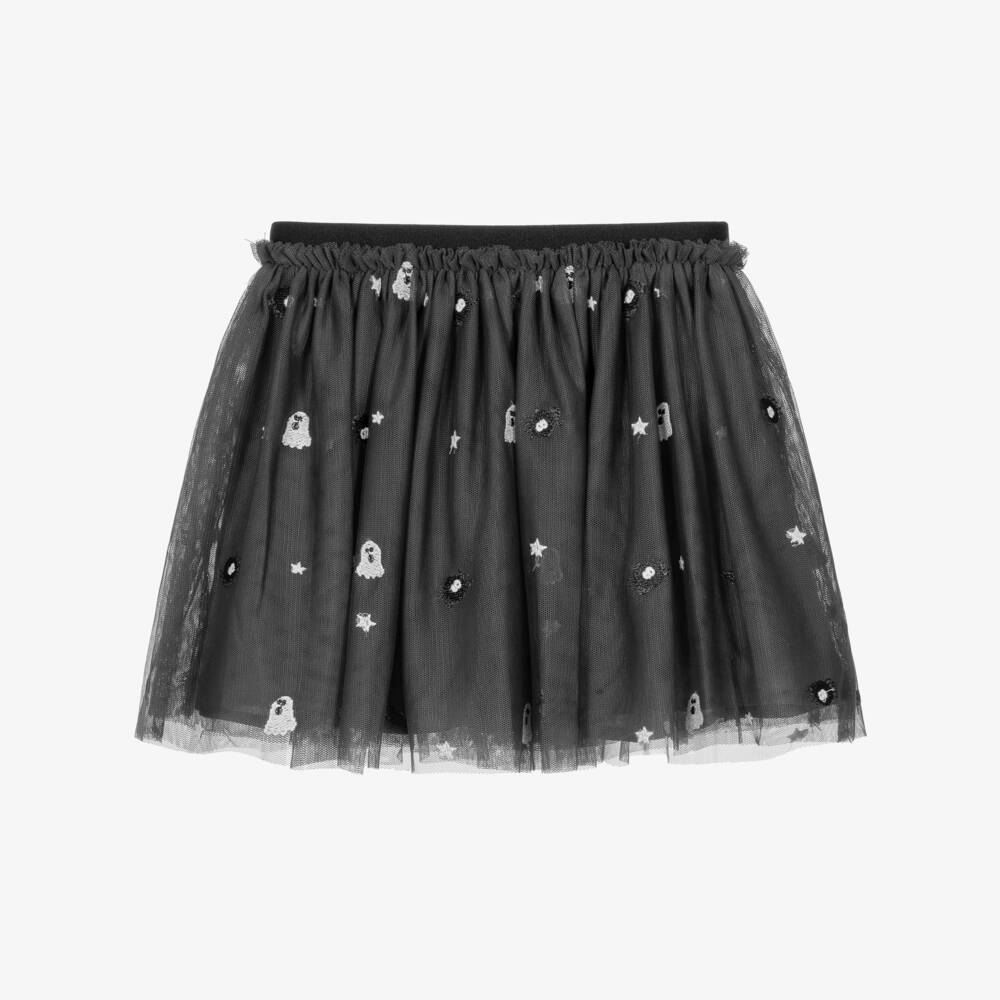 Stella McCartney Kids-Girls Black Tulle Halloween Skirt | Childrensalon