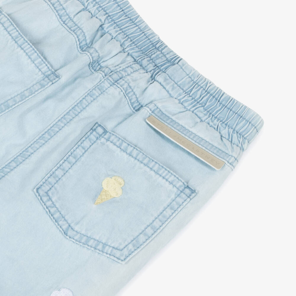 Stella McCartney Kids-Girls Blue Chambray Trousers | Childrensalon