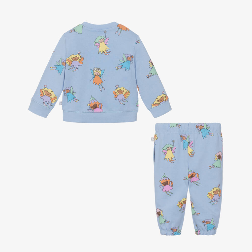 Stella McCartney Kids-Girls Blue Cotton Fairies Tracksuit | Childrensalon
