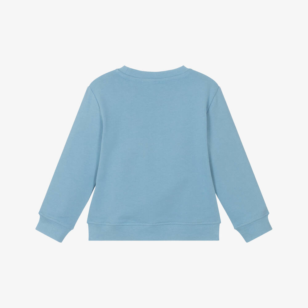 Stella McCartney Kids-Girls Blue Cotton Sweatshirt with Starfish Logo | Childrensalon