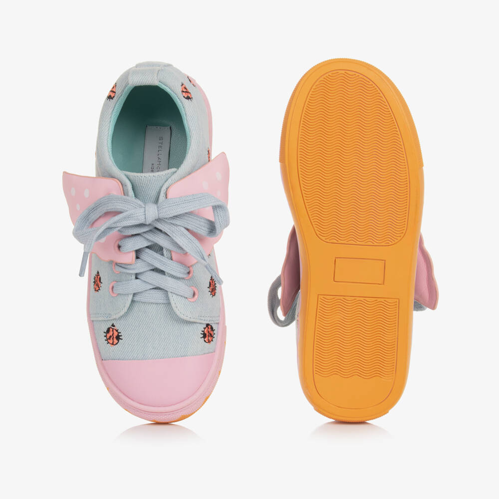 Stella McCartney Kids-Girls Blue Denim Ladybird Trainers | Childrensalon