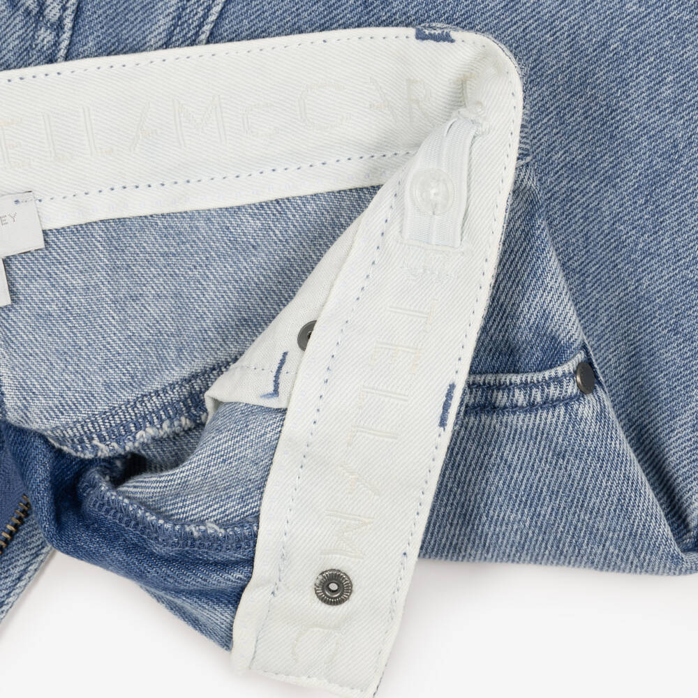 Stella McCartney Kids-Girls Blue Denim Skirt with Dove Appliqué | Childrensalon