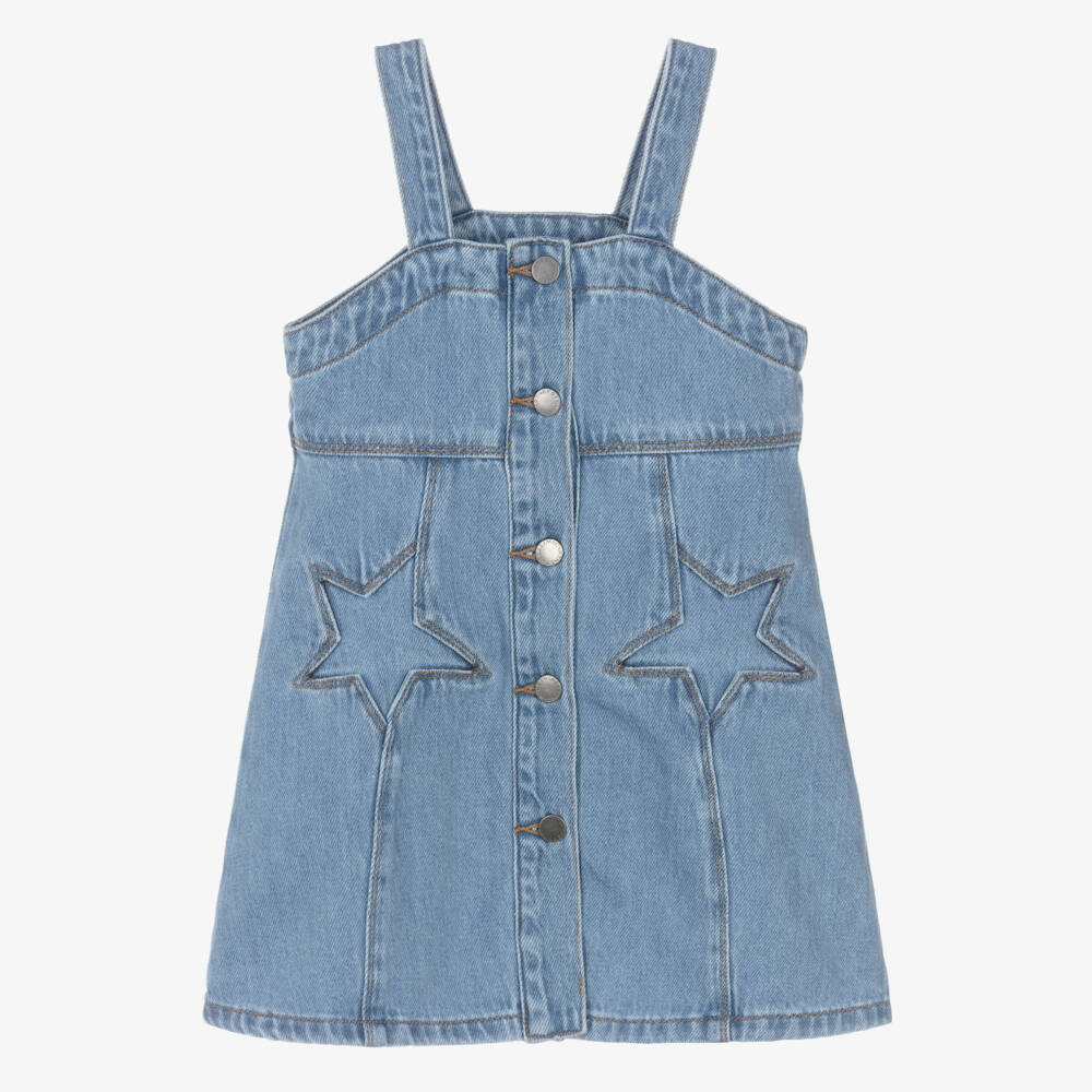 Stella McCartney Kids-فستان بدون أكمام دنيم لون أزرق للبنات | Childrensalon