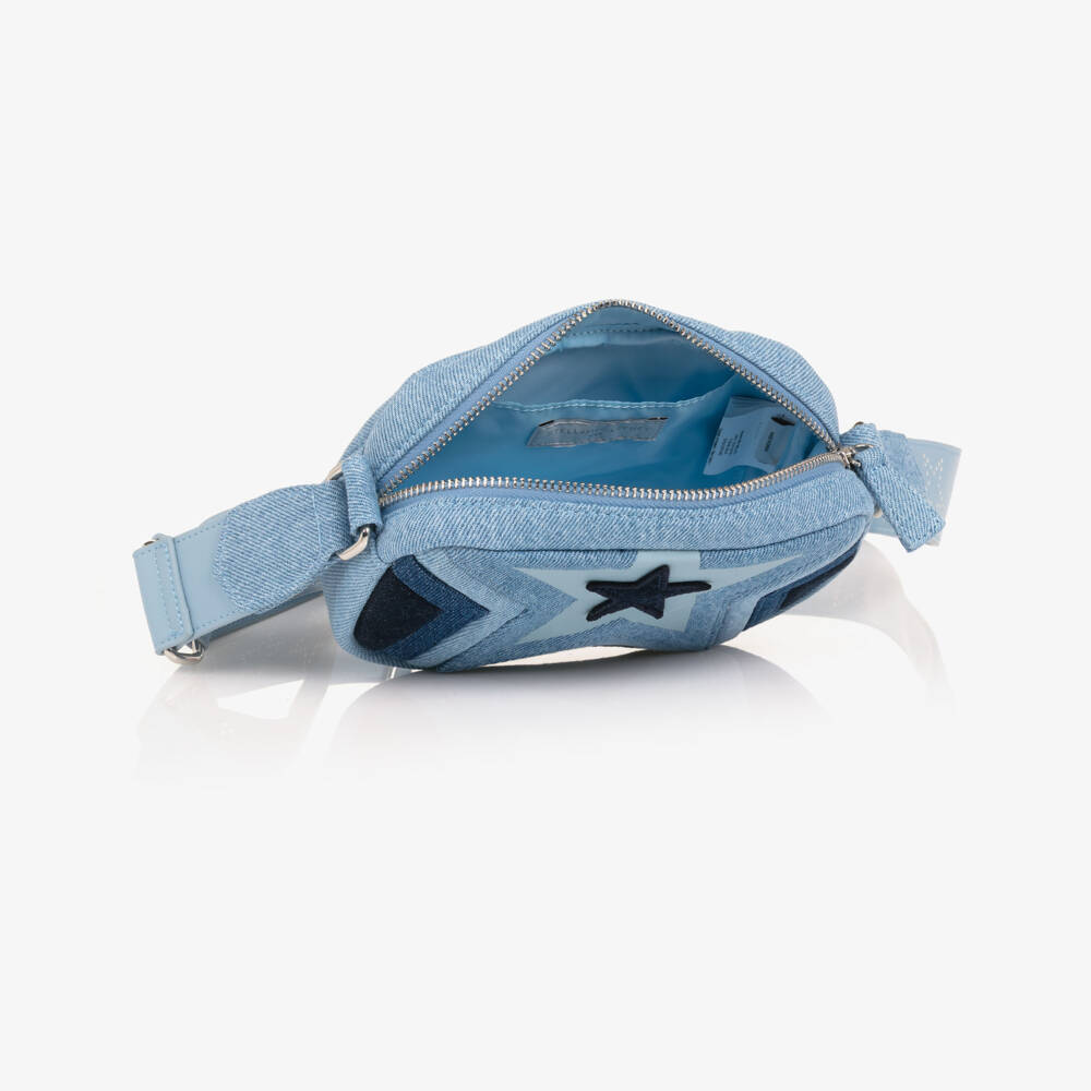 Stella McCartney Kids-Girls Blue Denim Star Shoulder Bag (19cm) | Childrensalon