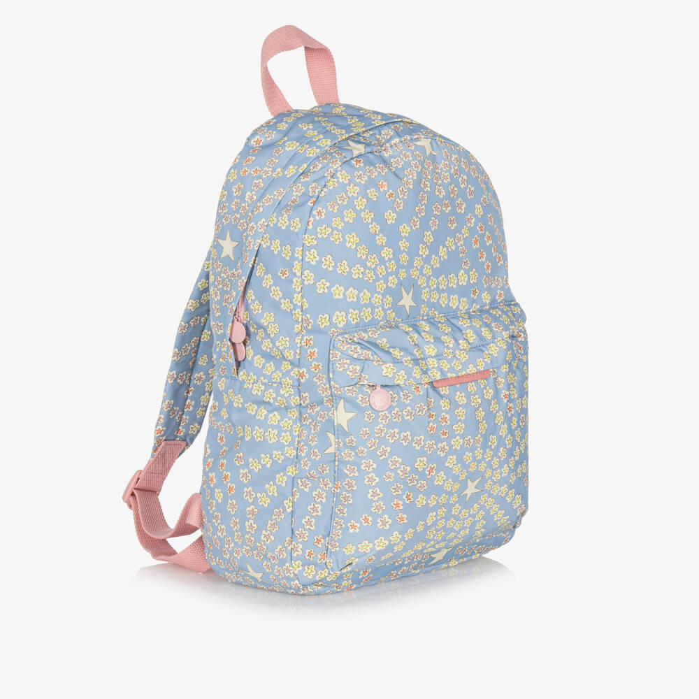 Stella McCartney Kids-Girls Blue & Pink Star Print Backpack (40cm) | Childrensalon
