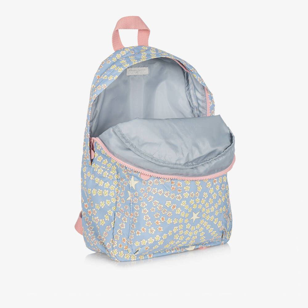 Stella McCartney Kids-Girls Blue & Pink Star Print Backpack (40cm) | Childrensalon