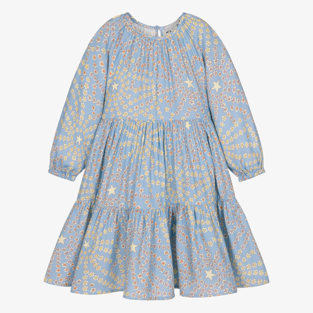 Stella McCartney Kids-Girls Blue Star Print Dress | Childrensalon