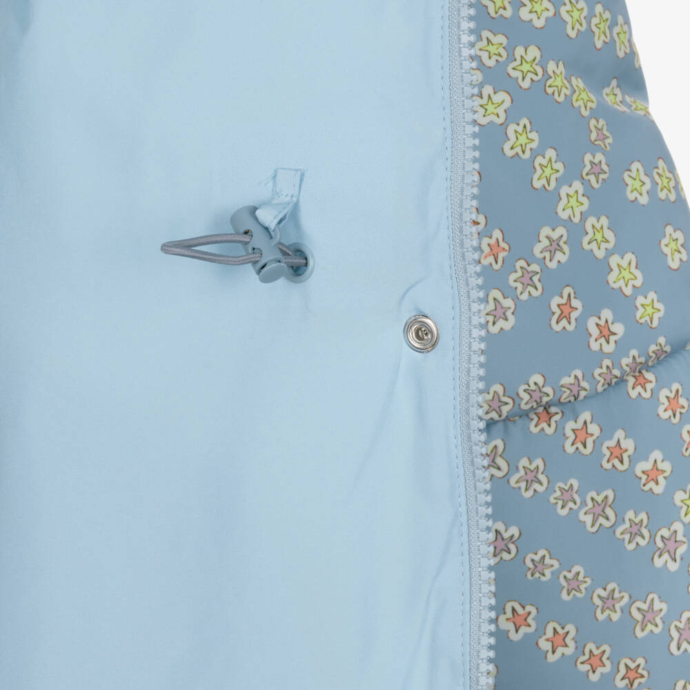 Stella McCartney Kids-Girls Blue Star Print Puffer Coat | Childrensalon