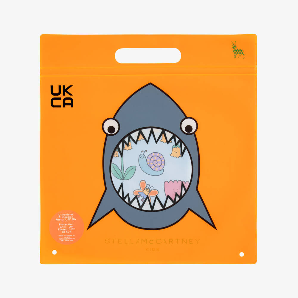 Stella McCartney Kids-Girls Blue Swimsuit with Colourful Floral Print (UPF50+) | Childrensalon