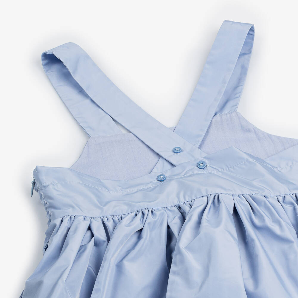 Stella McCartney Kids-Girls Blue Taffeta Petal Pinafore Dress | Childrensalon