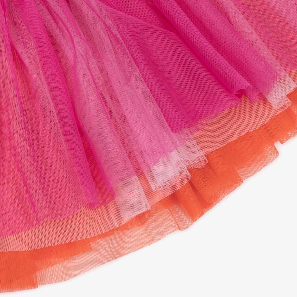 Stella McCartney Kids-Girls Bright Pink Jersey Dress with Bows | Childrensalon