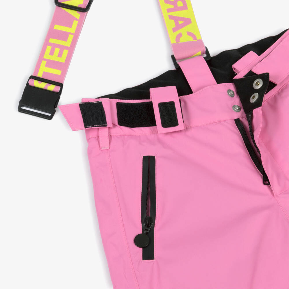 Stella McCartney Kids-بنطلون تزلج بقلوب لون أصفر نيون وزهري للبنات | Childrensalon