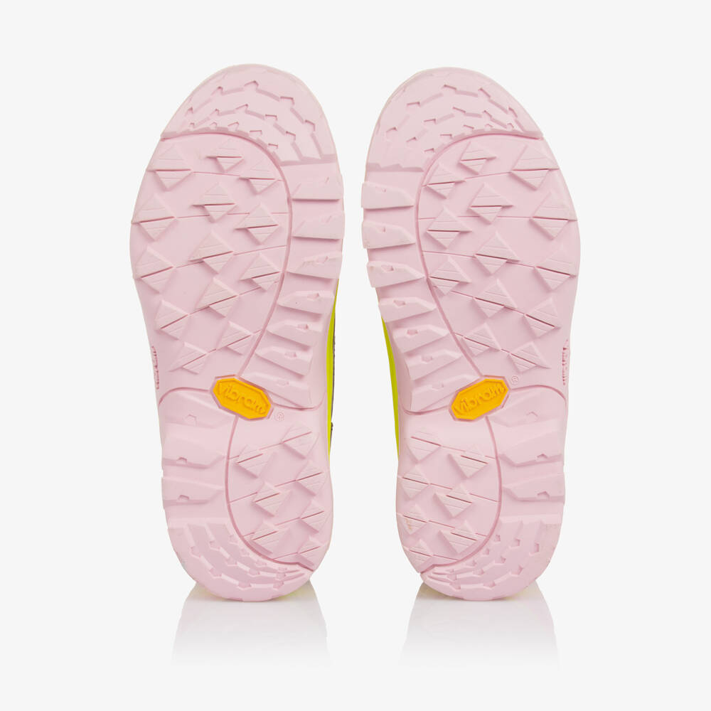 Stella McCartney Kids-Girls Bright Pink Vibram Snow Boots with Neon Hearts | Childrensalon