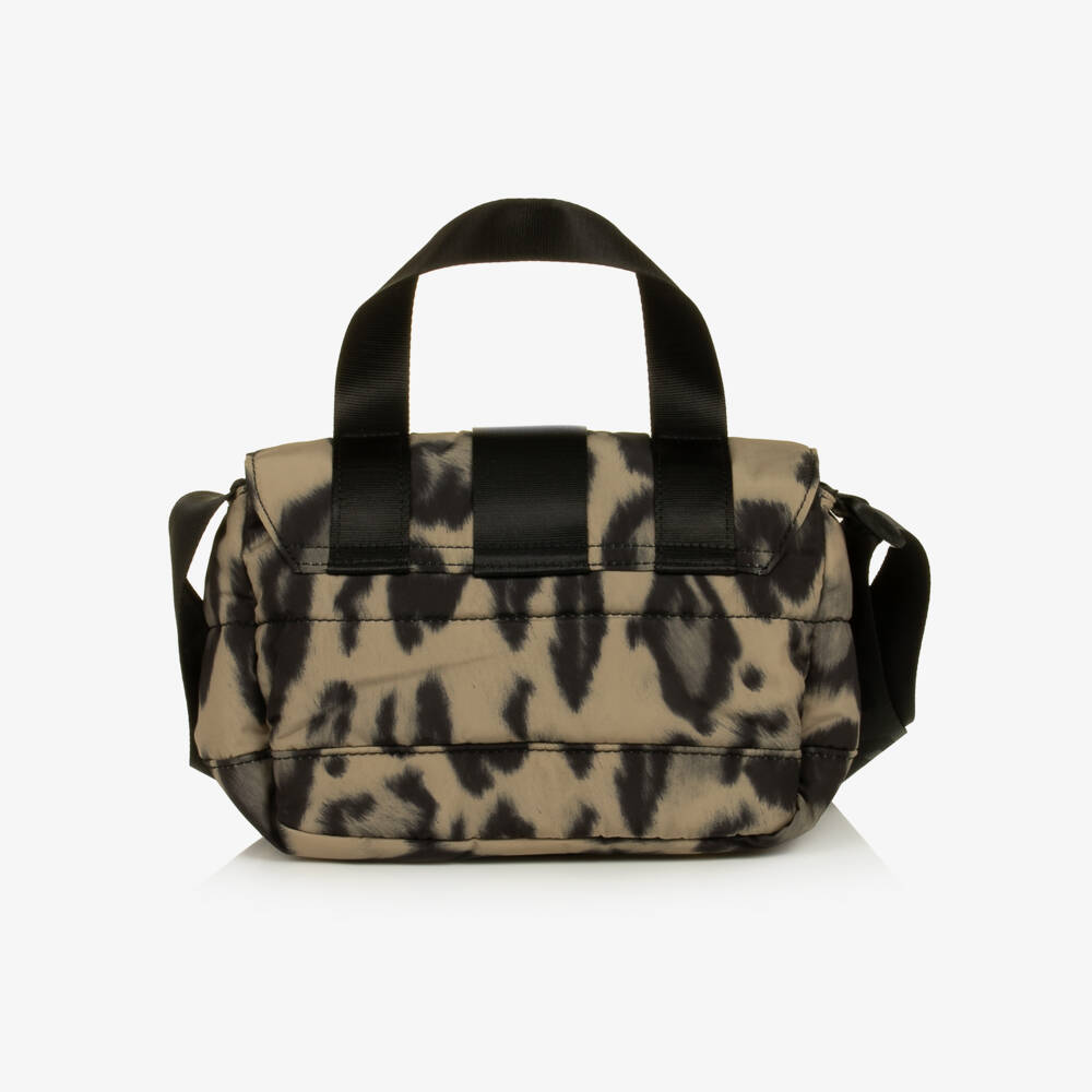 Stella McCartney Kids-Girls Brown Leopard Print Quilted Bag (20cm) | Childrensalon