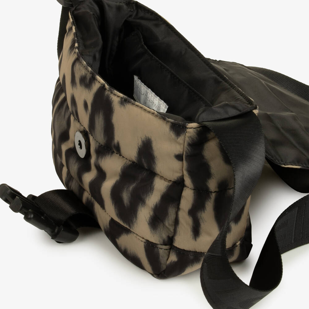 Stella McCartney Kids-Girls Brown Leopard Print Quilted Bag (20cm) | Childrensalon