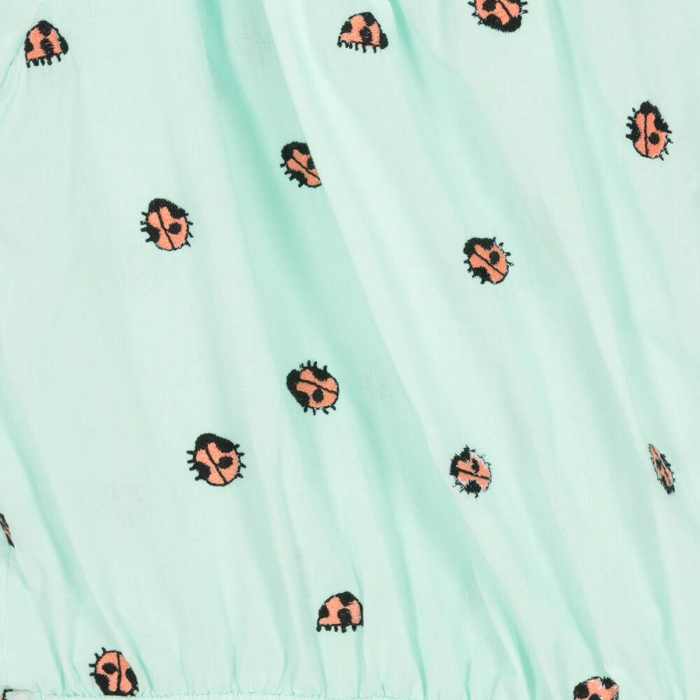 Stella McCartney Kids-Girls Green Cotton Ladybug Dress | Childrensalon