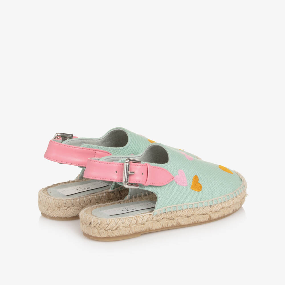 Stella McCartney Kids-إسبادريل مطرز بقلوب لون أخضر للبنات | Childrensalon