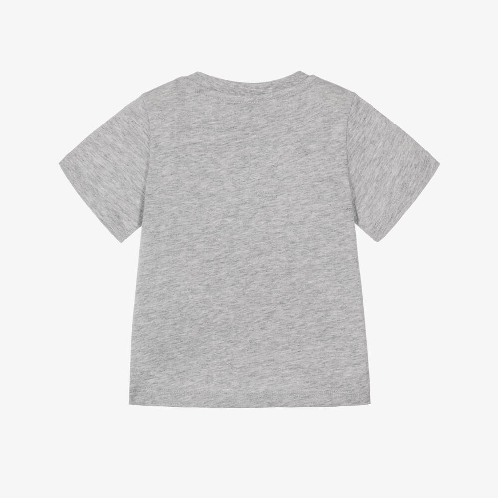 Stella McCartney Kids-Girls Grey Cotton Dove Logo T-Shirt | Childrensalon
