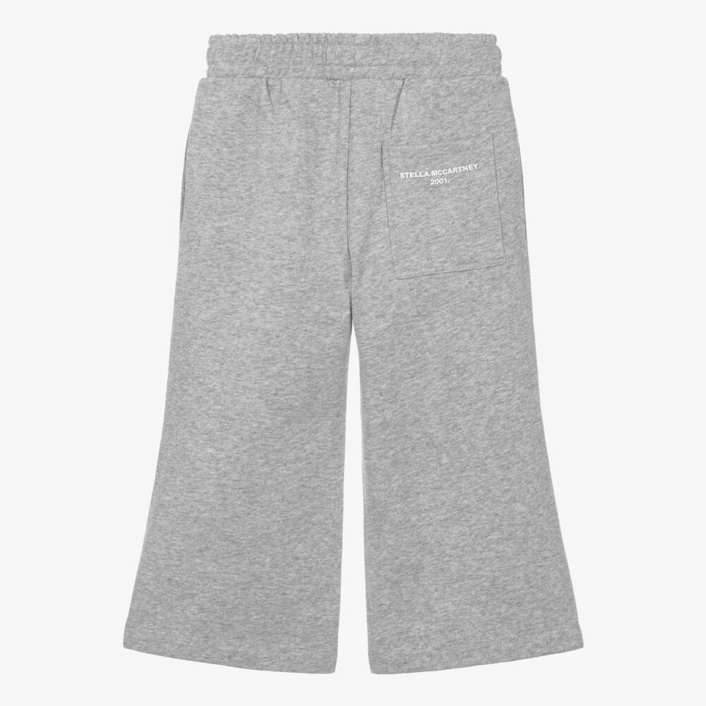 Stella McCartney Kids-Girls Grey Marl Wide Leg Joggers | Childrensalon