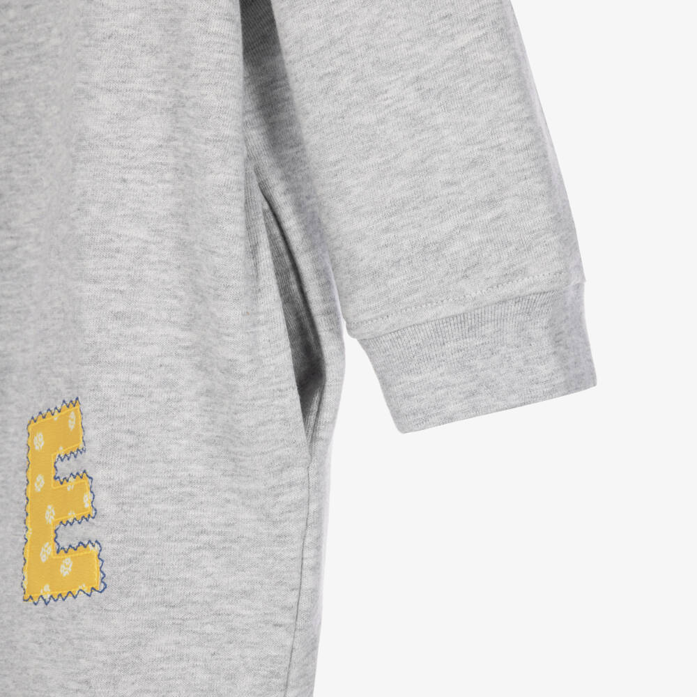 Stella McCartney Kids-Girls Grey Sweatshirt Dress with Colourful Logo Letters | Childrensalon