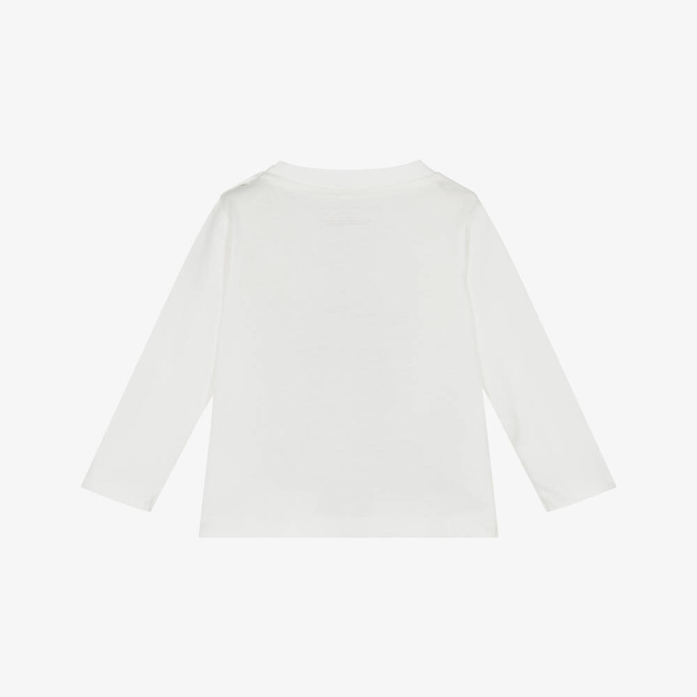 Stella McCartney Kids-Girls Ivory Cotton Bird Print Long Sleeved Top | Childrensalon