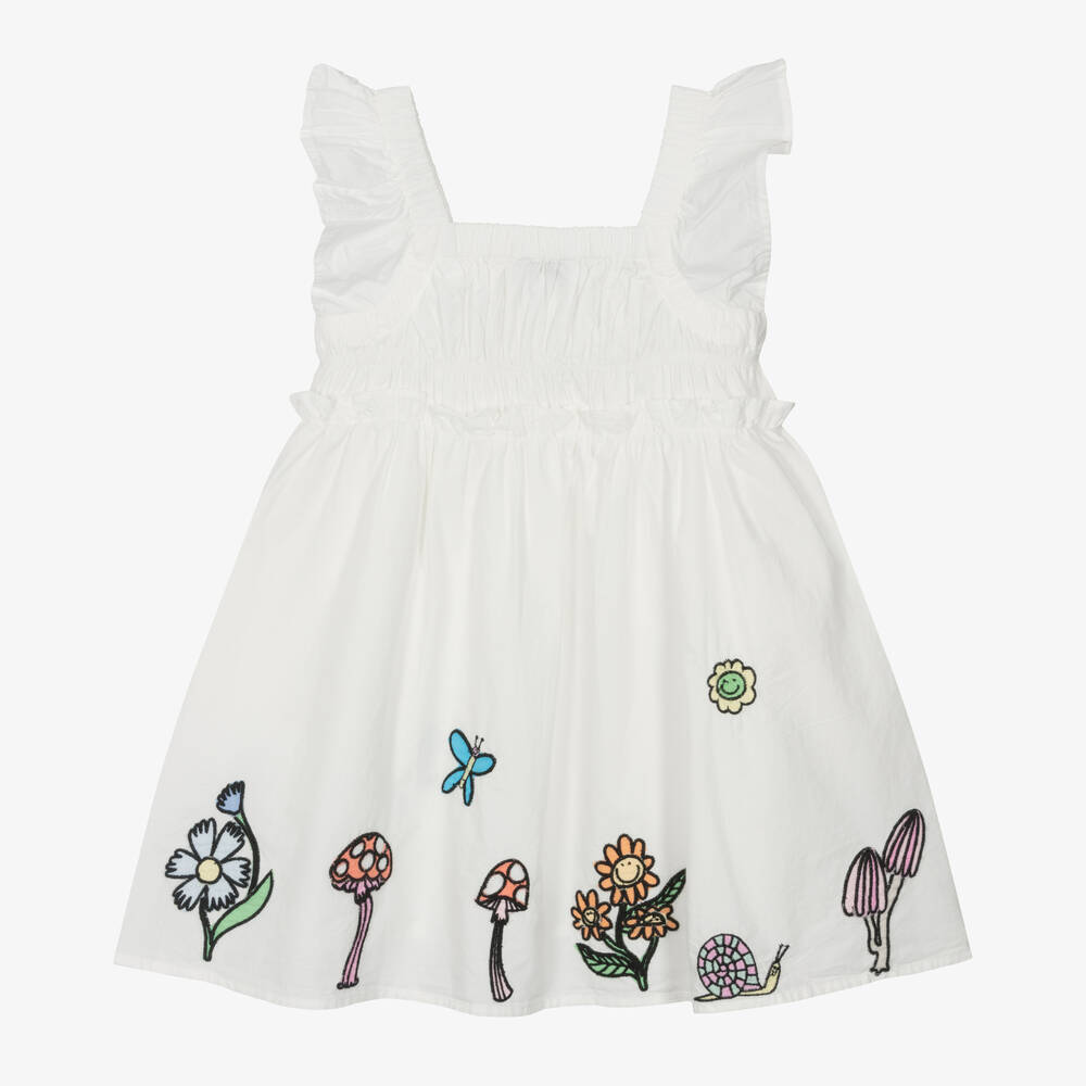 Stella McCartney Kids-Girls Ivory Cotton Fairies Dress | Childrensalon