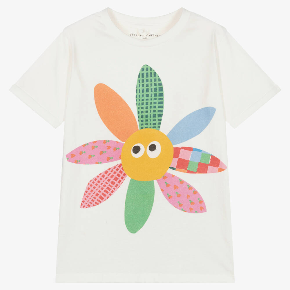Stella McCartney Girls Flower Logo T-Shirt in Pink