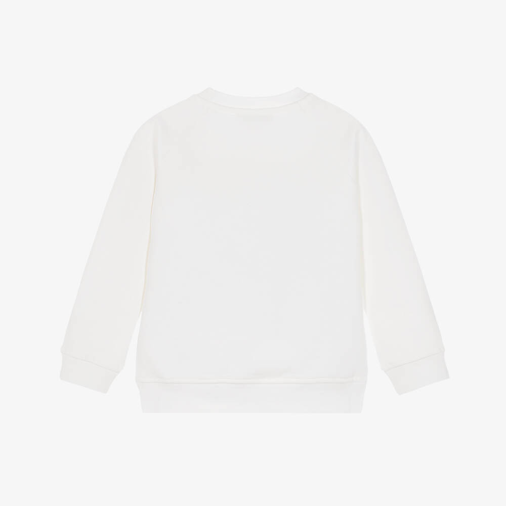 Stella McCartney Kids-Girls Ivory Cotton Sweatshirt with Colourful Logo | Childrensalon