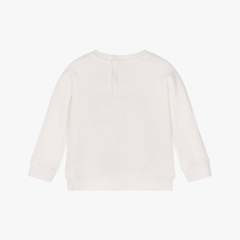 Stella McCartney Kids-Girls Ivory Cotton Sweatshirt with Rainbow Motif | Childrensalon