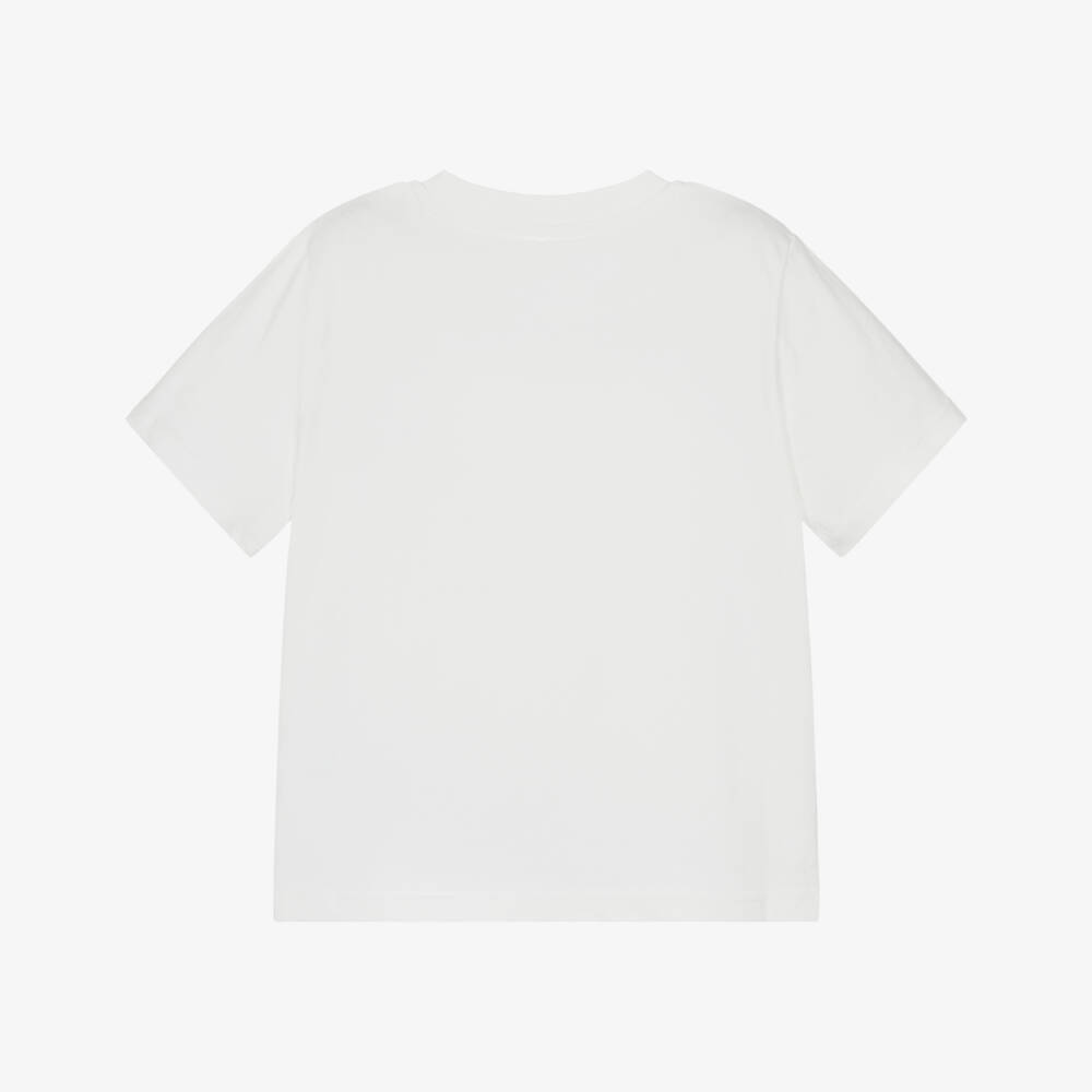 Stella McCartney Kids-تيشيرت قطن بشعار ستيلا فاين لون عاجي للبنات | Childrensalon