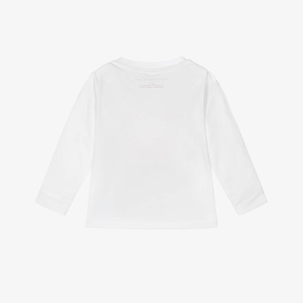 Stella McCartney Kids-Girls Ivory Cotton Top with Red Heart Print | Childrensalon