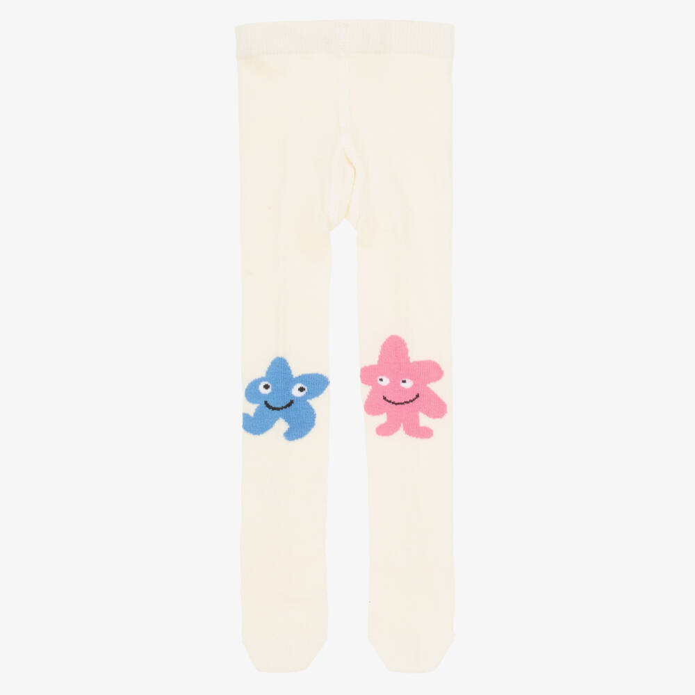Stella McCartney Kids-Girls Ivory Knitted Tights with Characters | Childrensalon