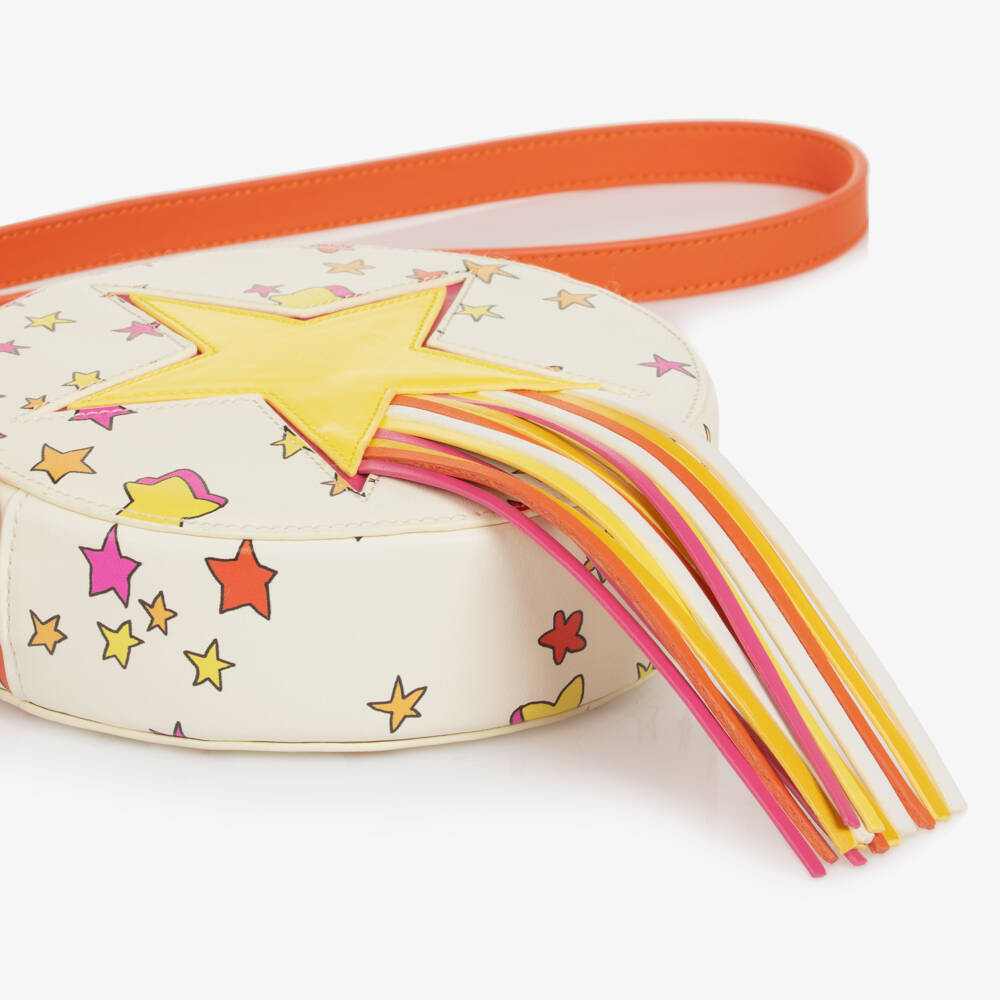Stella McCartney Kids-Girls Ivory & Orange Shooting Star Bag (16cm) | Childrensalon