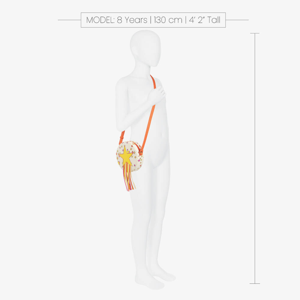 Stella McCartney Kids-Girls Ivory & Orange Shooting Star Bag (16cm) | Childrensalon