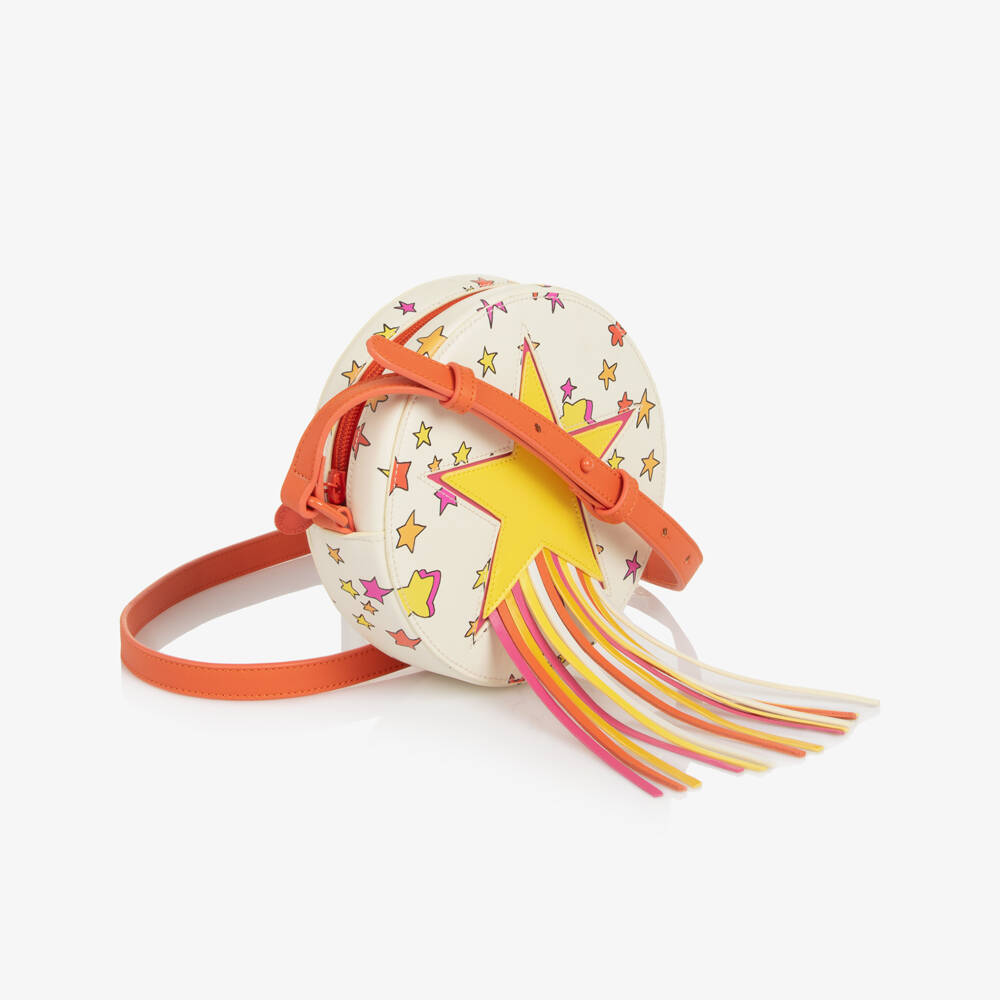 Stella McCartney Kids-Girls Ivory & Orange Shooting Star Bag (16cm) | Childrensalon