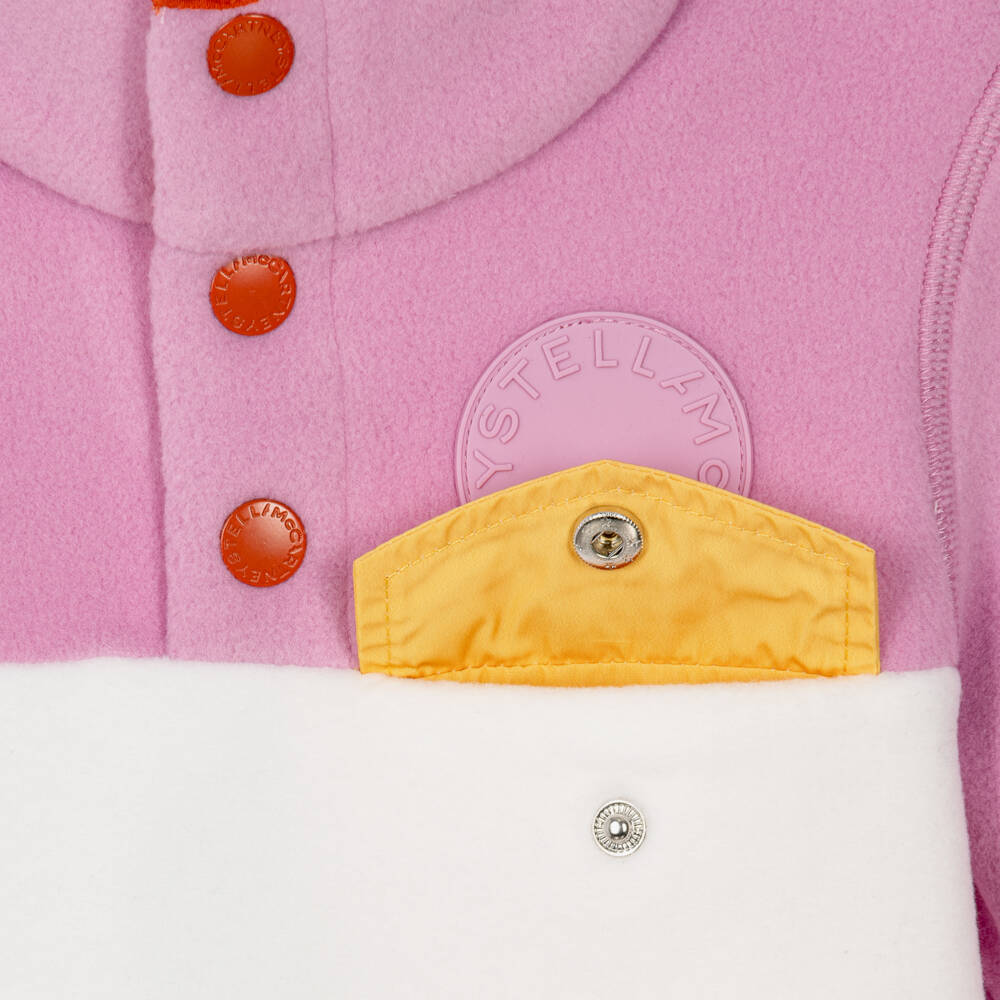 Stella McCartney Kids-Girls Ivory & Pink Fleece Sweatshirt | Childrensalon