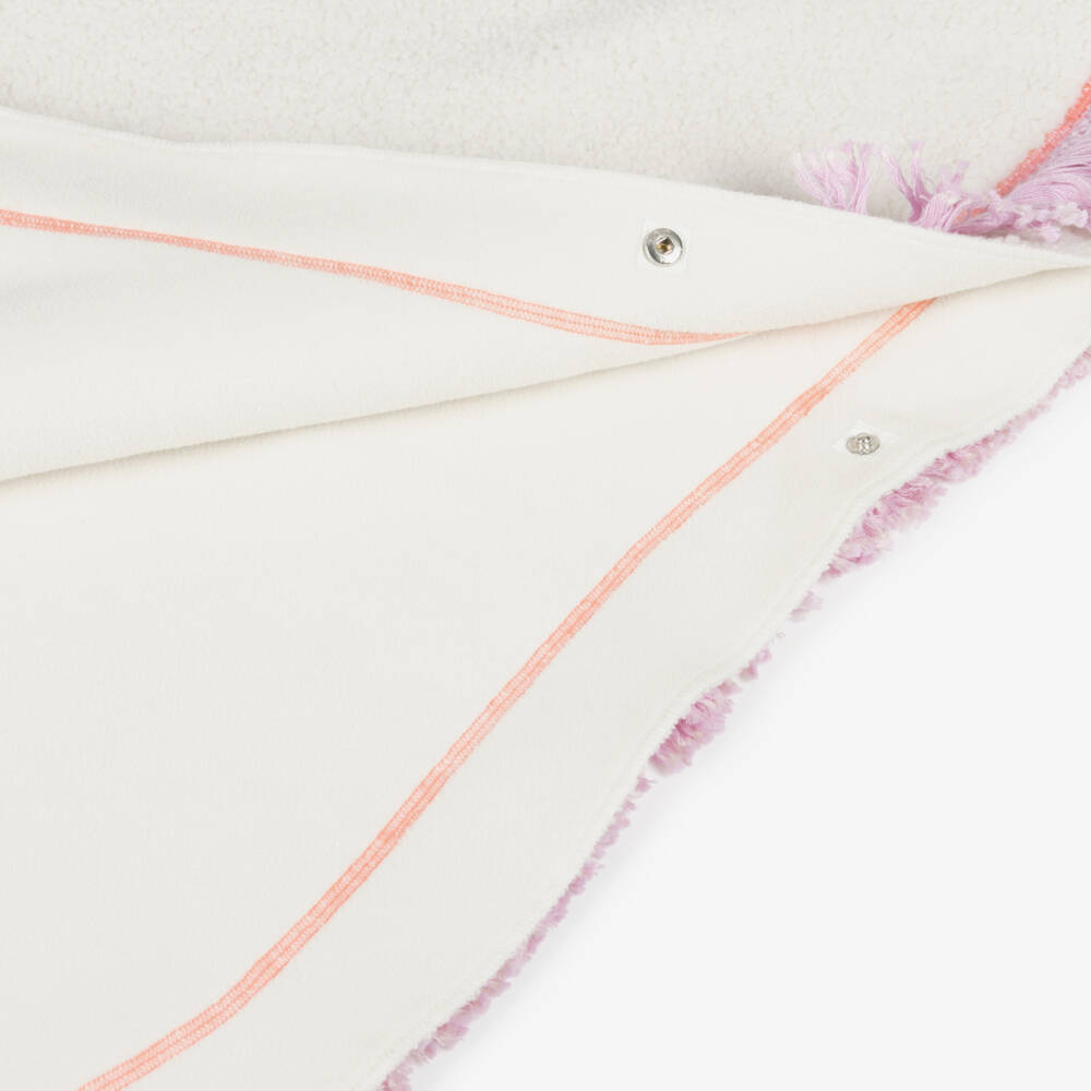 Stella McCartney Kids-Girls Ivory Sherpa Fleece Bird Cape | Childrensalon