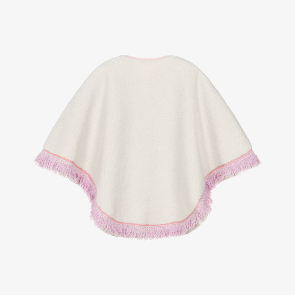 Stella McCartney Kids-Girls Ivory Sherpa Fleece Bird Cape | Childrensalon
