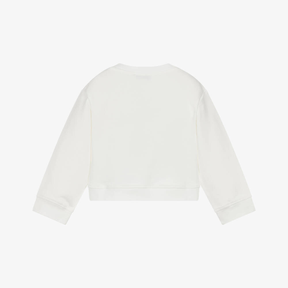 Stella McCartney Kids-Girls Ivory Stella Vine Logo Cotton Sweatshirt | Childrensalon