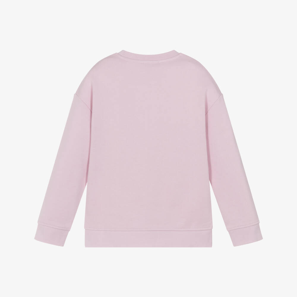 Stella McCartney Kids-Girls Lilac Pink Cotton Bird Sweatshirt | Childrensalon