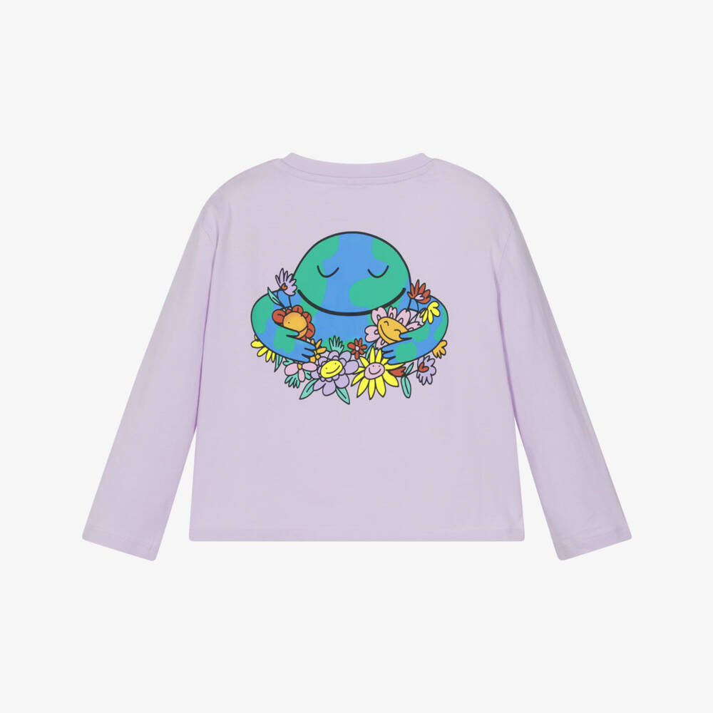 Stella McCartney Kids-Топ сиреневый из хлопка Земля и друзья для девочек | Childrensalon
