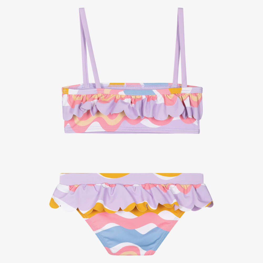 Stella McCartney Kids-بيكيني بكشكش لون بنفسجي ليلاك للبنات (UPF50+) | Childrensalon