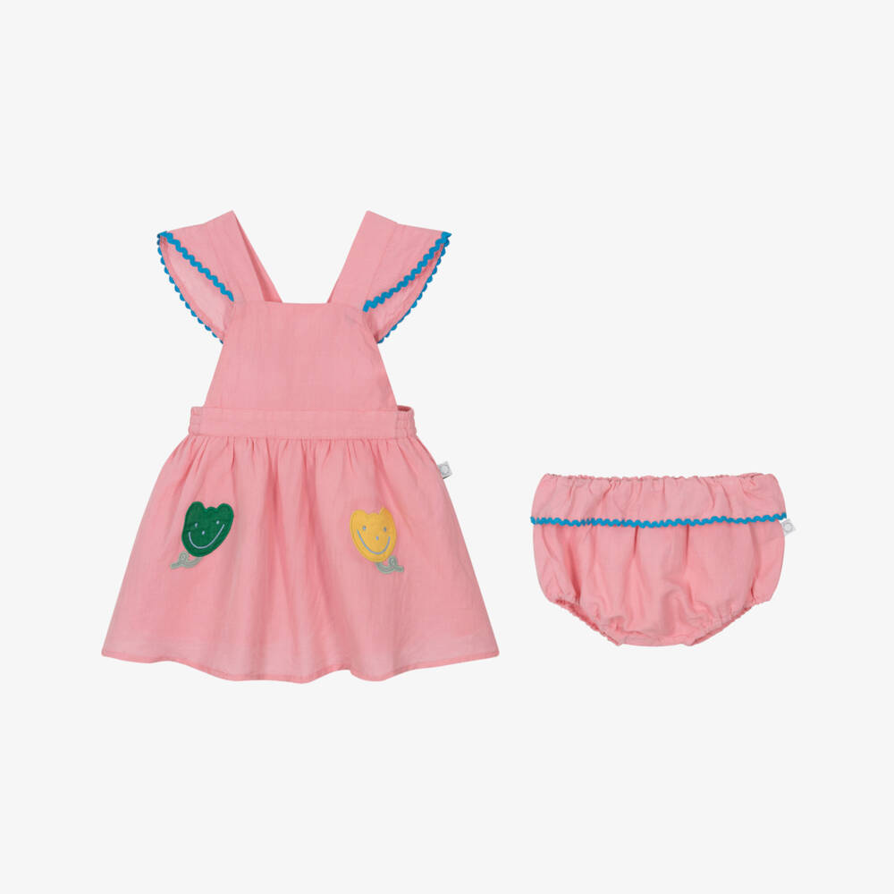 Stella McCartney Kids-Girls Pale Pink Sun Dress with Tulip Appliqués | Childrensalon