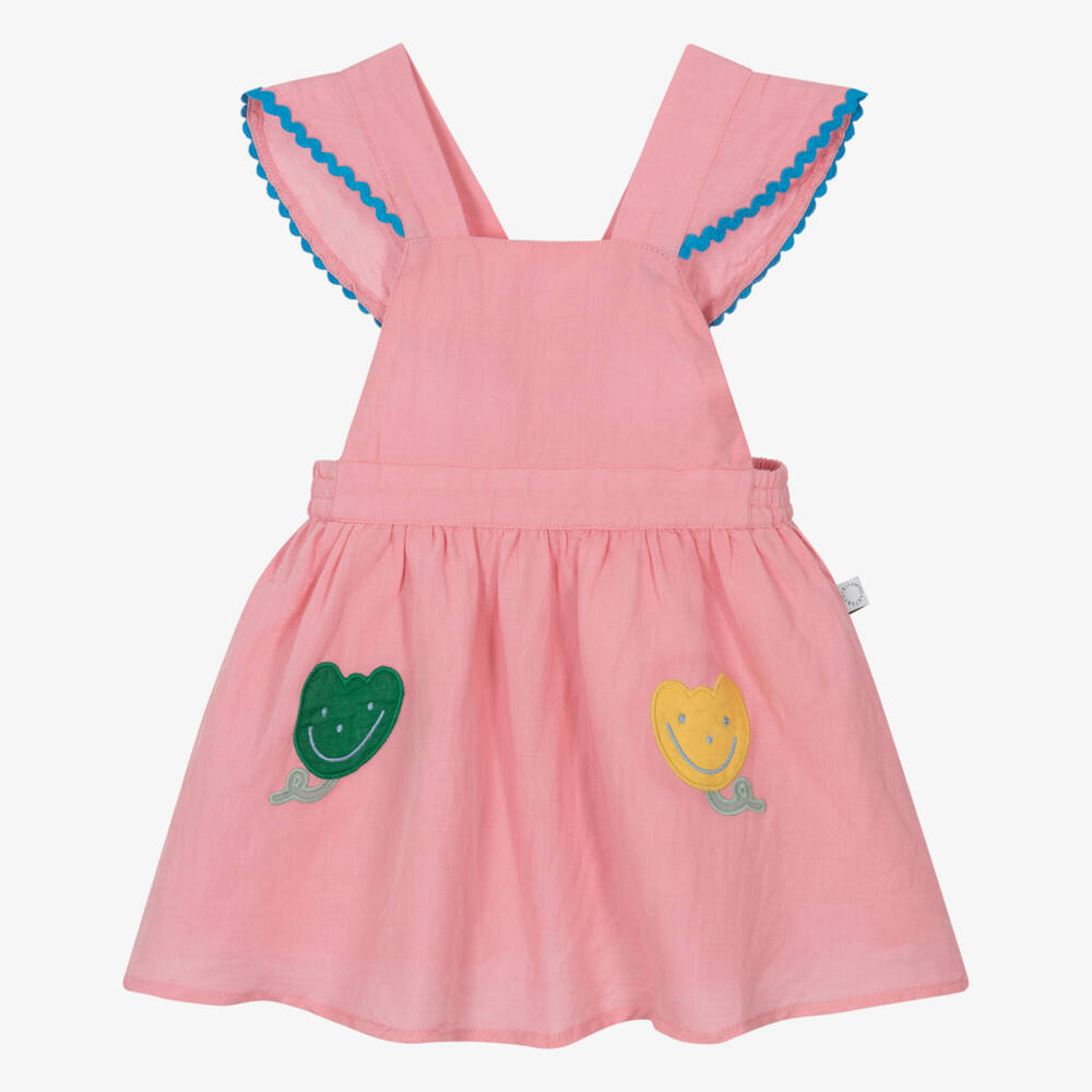Stella McCartney Kids-Girls Pale Pink Sun Dress with Tulip Appliqués | Childrensalon