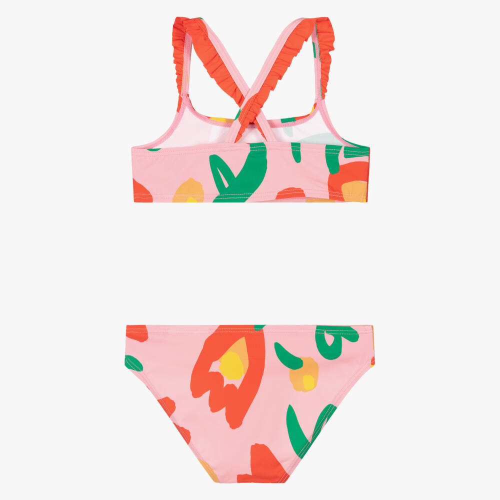 Stella McCartney Kids-بيكيني بطبعة زهور توليب لون زهري للبنات (UPF50+) | Childrensalon