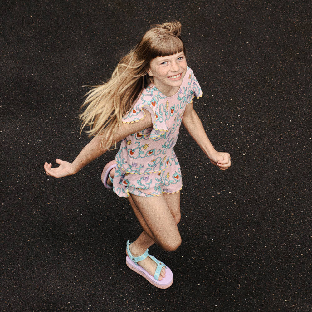 Stella McCartney Kids-Girls Pink Cheesecloth Shorts with Floral Logo Print | Childrensalon