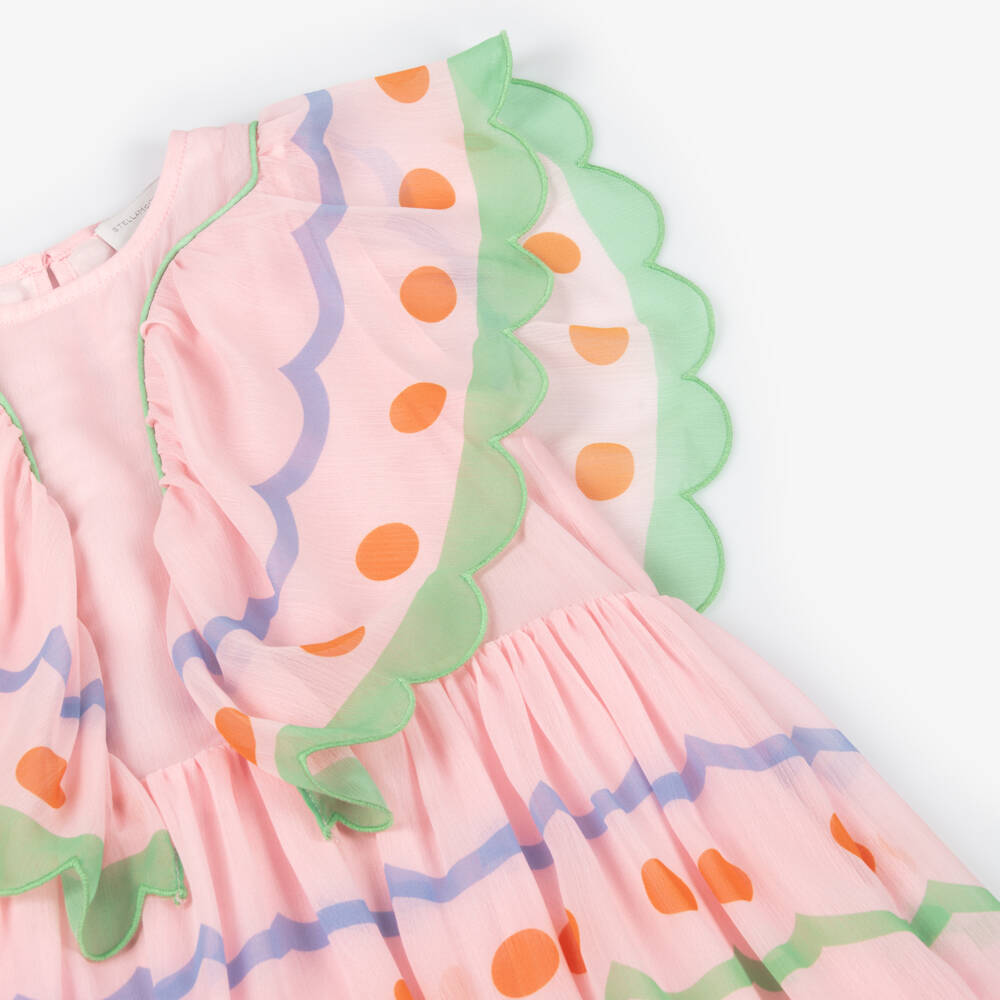 Stella McCartney Kids-Girls Pink Chiffon Fairies Dress | Childrensalon