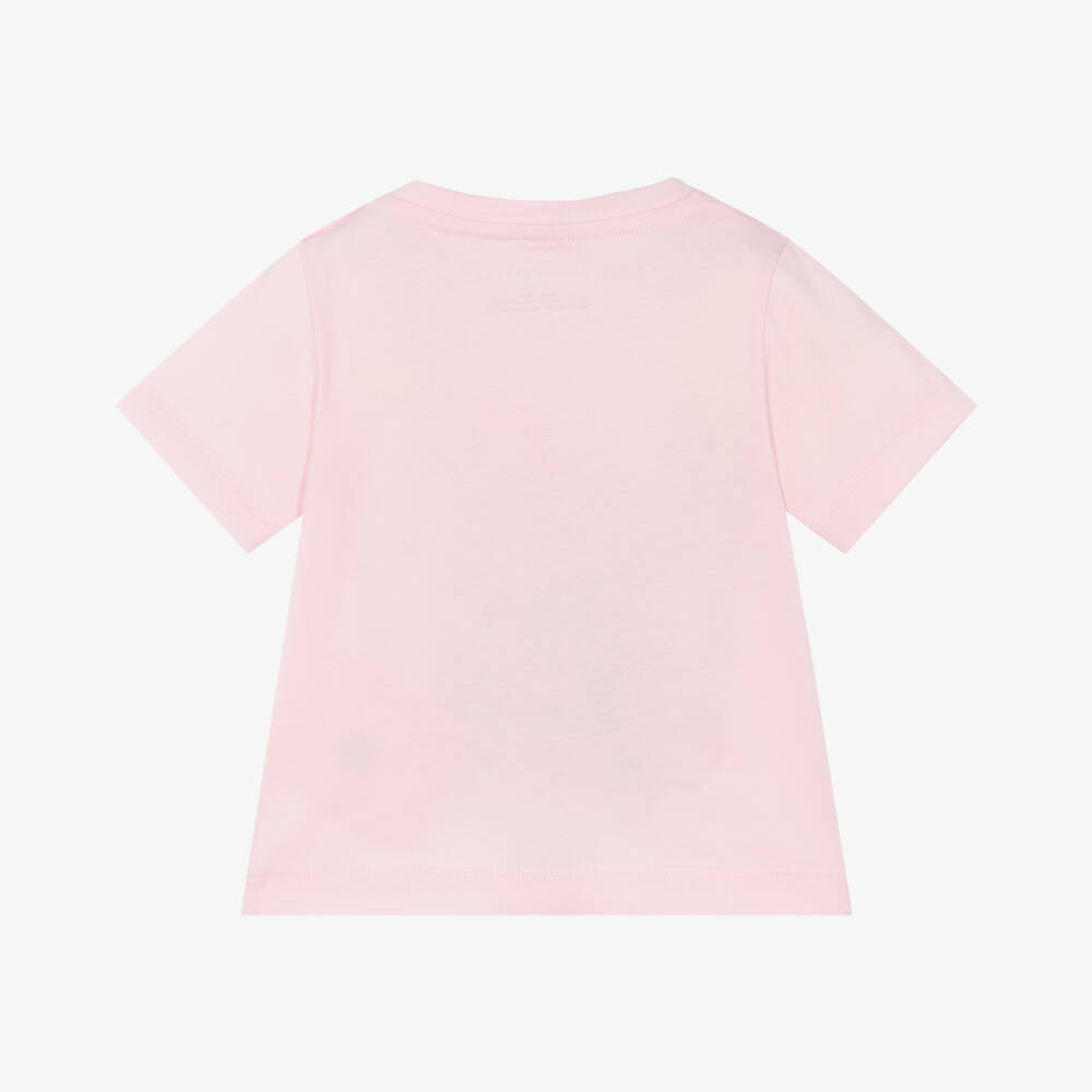 Stella McCartney Kids- Girls Pink Cotton Flower T-Shirt | Childrensalon