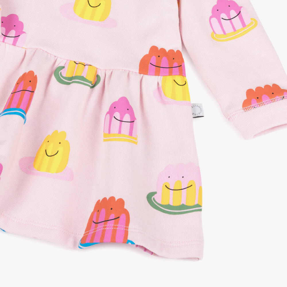 Stella McCartney Kids-Girls Pink Cotton Jersey Smiling Jellies Dress | Childrensalon